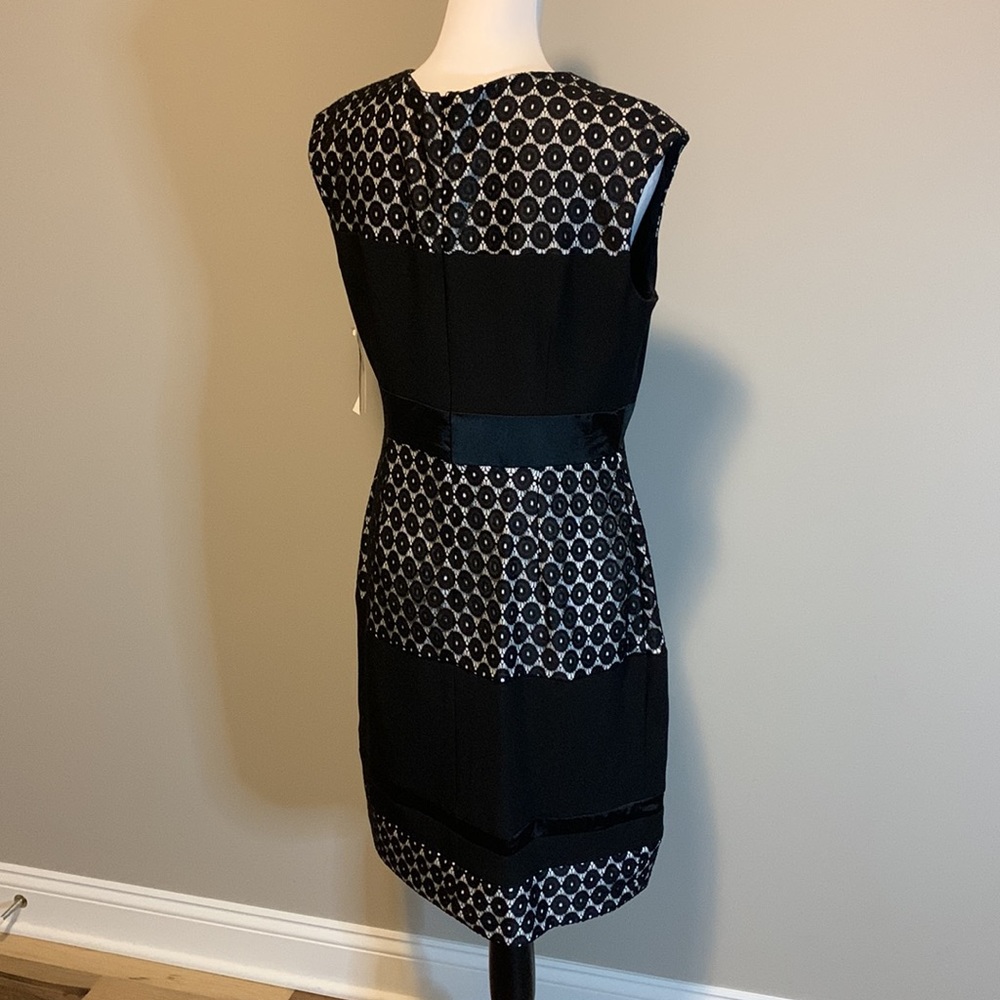 Studio One New York Mixed Media Lace Embroidered Sheath Dress Size 10 - Black - Picture 2 of 6